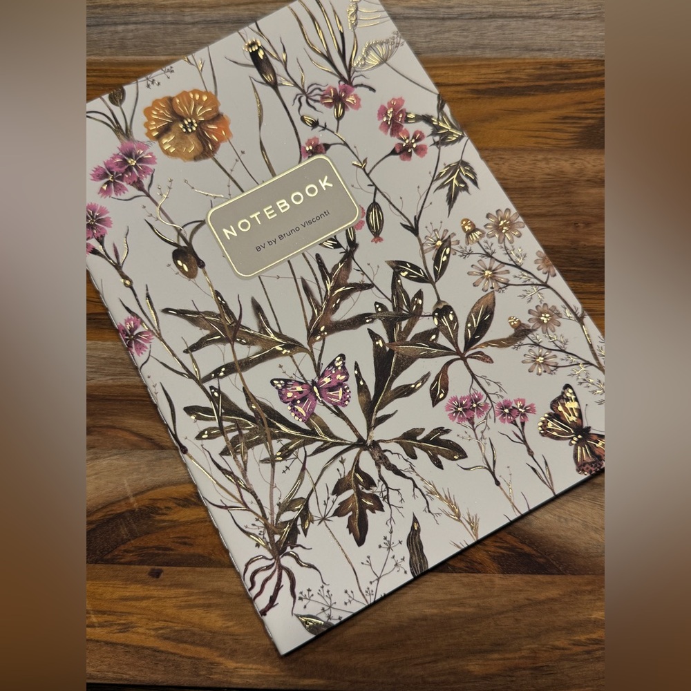 Bruno Visconti Soft Touch Violets and Greens on White Notebook Journal A5 NEW